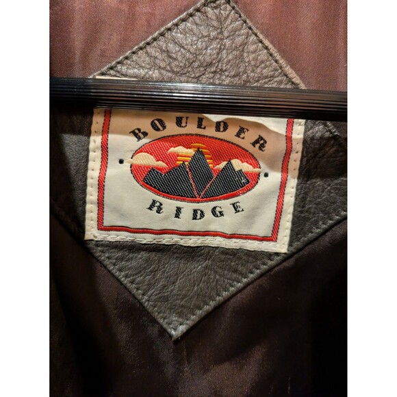 VTG Boulder Ridge Mens L Black Leather Jacket Bomber - Picture 10 of 16